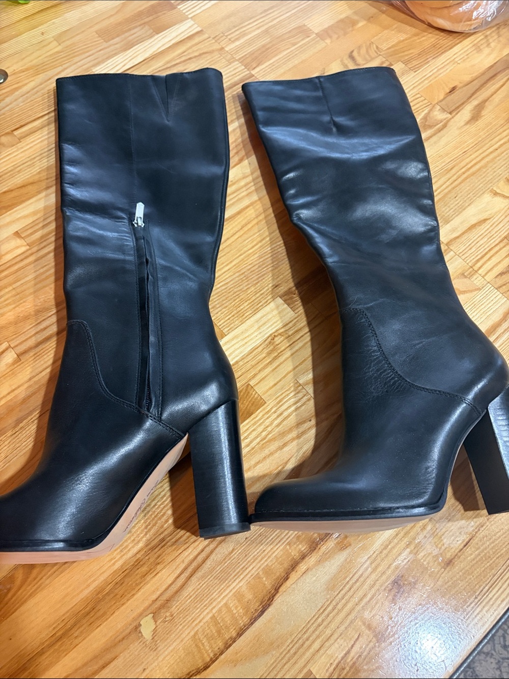 Sam Edelman Classic Black Leather Heeled Boots